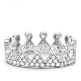 TS011 - Rhodium 925 Sterling Silver Ring with AAA Grade CZ in Clear - Alamode - Flyclothing LLC