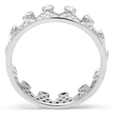 TS011 - Rhodium 925 Sterling Silver Ring with AAA Grade CZ in Clear - Alamode - Flyclothing LLC
