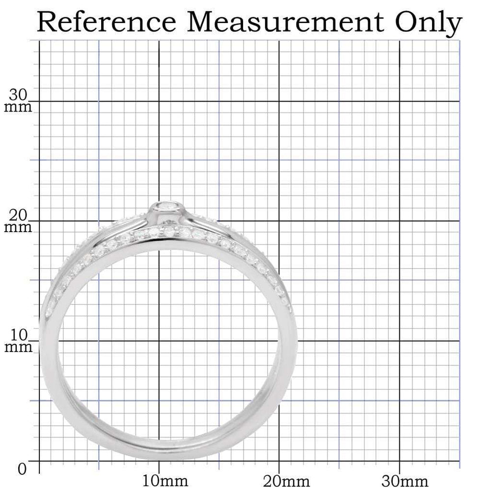 TS013 - Rhodium 925 Sterling Silver Ring with AAA Grade CZ in Clear - Alamode - Flyclothing LLC