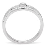 TS013 - Rhodium 925 Sterling Silver Ring with AAA Grade CZ in Clear - Alamode - Flyclothing LLC