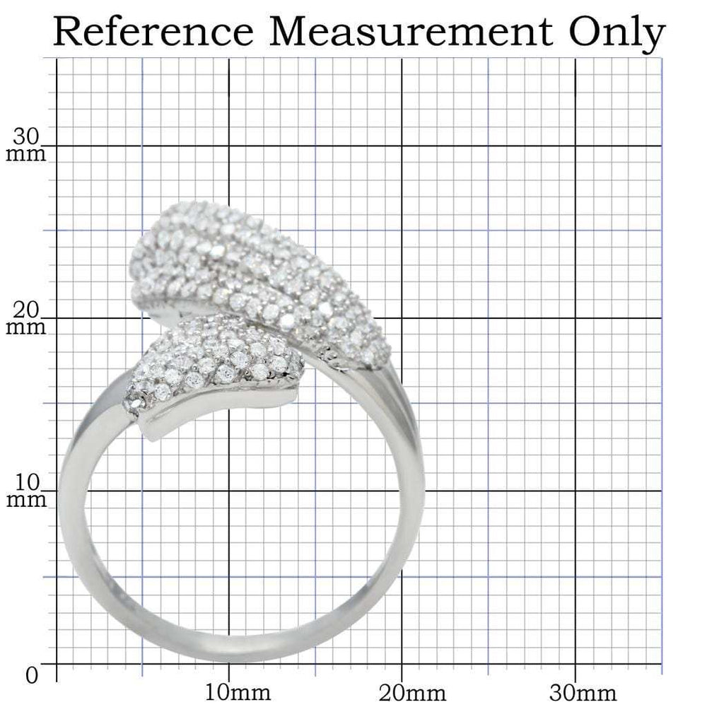 TS014 - Rhodium 925 Sterling Silver Ring with AAA Grade CZ in Clear - Alamode - Flyclothing LLC