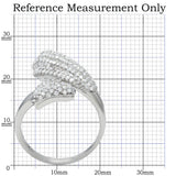 TS014 - Rhodium 925 Sterling Silver Ring with AAA Grade CZ  in Clear - Alamode