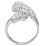 TS014 - Rhodium 925 Sterling Silver Ring with AAA Grade CZ in Clear - Alamode - Flyclothing LLC