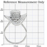 TS015 - Rhodium 925 Sterling Silver Ring with AAA Grade CZ in Clear - Alamode - Flyclothing LLC