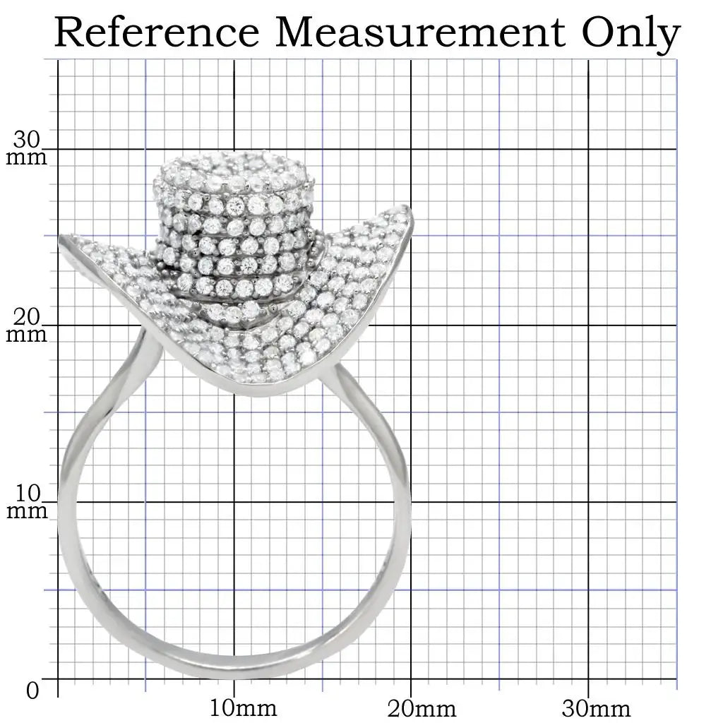 TS015 - Rhodium 925 Sterling Silver Ring with AAA Grade CZ in Clear - Alamode - Flyclothing LLC