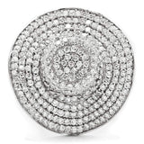 TS015 - Rhodium 925 Sterling Silver Ring with AAA Grade CZ in Clear - Alamode - Flyclothing LLC