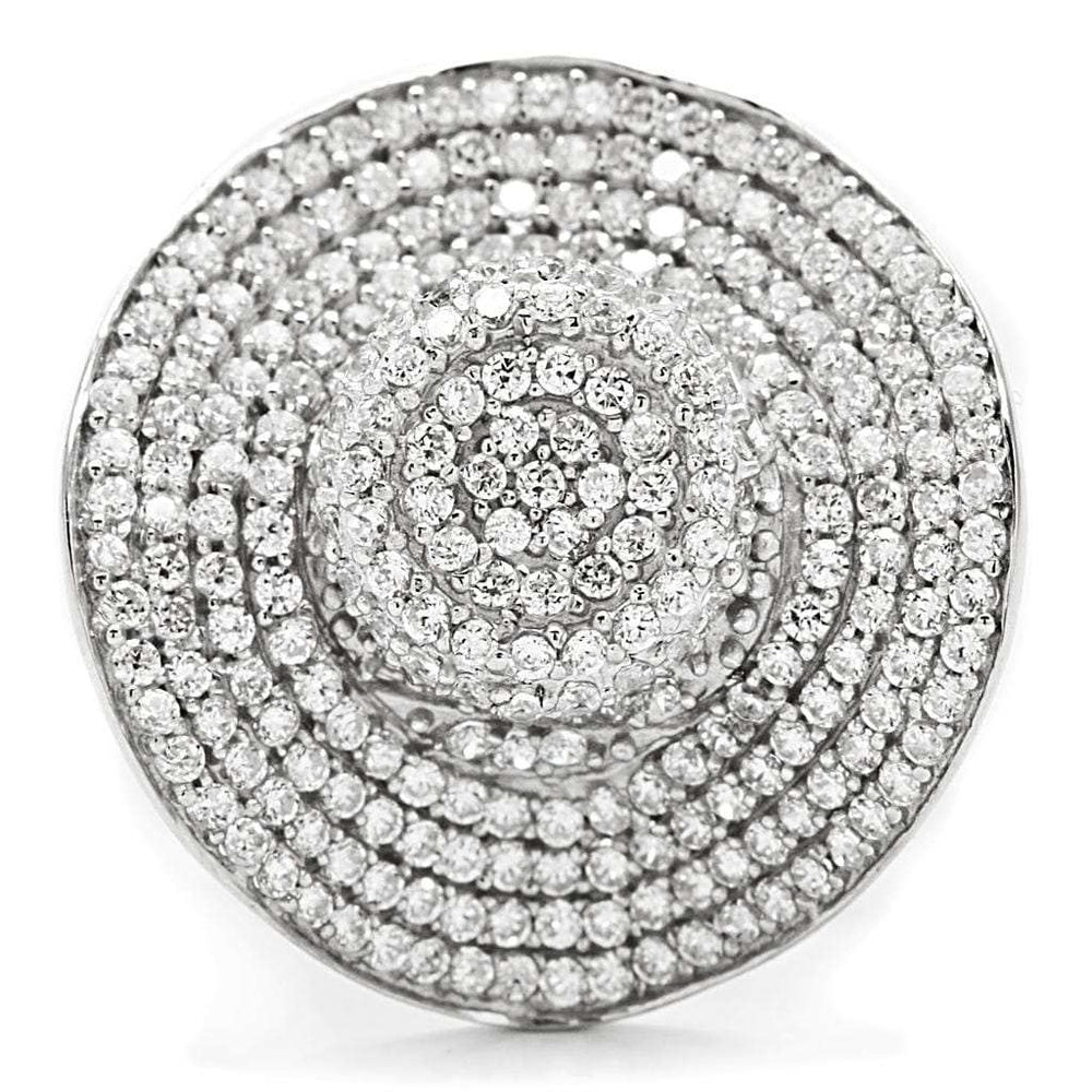 TS015 - Rhodium 925 Sterling Silver Ring with AAA Grade CZ in Clear - Alamode - Flyclothing LLC