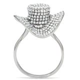 TS015 - Rhodium 925 Sterling Silver Ring with AAA Grade CZ in Clear - Alamode - Flyclothing LLC