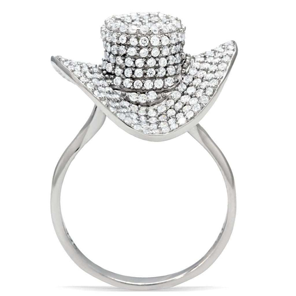 TS015 - Rhodium 925 Sterling Silver Ring with AAA Grade CZ in Clear - Alamode - Flyclothing LLC