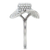 TS015 - Rhodium 925 Sterling Silver Ring with AAA Grade CZ in Clear - Alamode - Flyclothing LLC