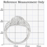 TS016 - Rhodium 925 Sterling Silver Ring with AAA Grade CZ  in Clear - Alamode