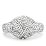 TS016 - Rhodium 925 Sterling Silver Ring with AAA Grade CZ in Clear - Alamode - Flyclothing LLC