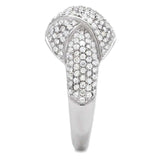 TS016 - Rhodium 925 Sterling Silver Ring with AAA Grade CZ in Clear - Alamode - Flyclothing LLC