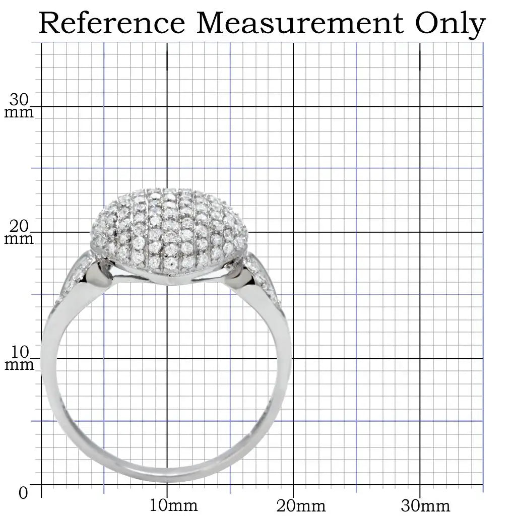 TS017 - Rhodium 925 Sterling Silver Ring with AAA Grade CZ in Clear - Alamode - Flyclothing LLC