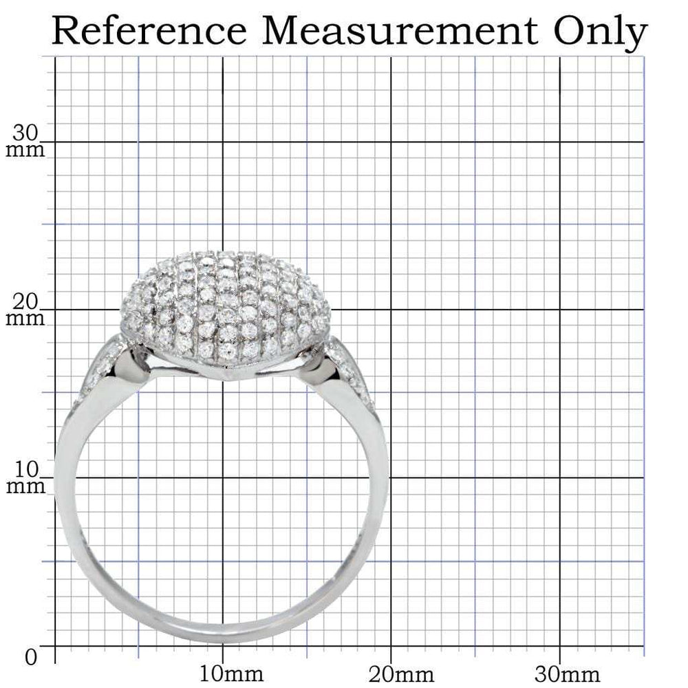 TS017 - Rhodium 925 Sterling Silver Ring with AAA Grade CZ in Clear - Alamode - Flyclothing LLC