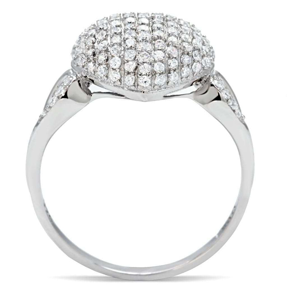 TS017 - Rhodium 925 Sterling Silver Ring with AAA Grade CZ in Clear - Alamode - Flyclothing LLC