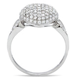 TS017 - Rhodium 925 Sterling Silver Ring with AAA Grade CZ  in Clear - Alamode