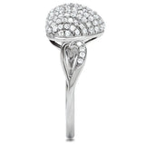 TS017 - Rhodium 925 Sterling Silver Ring with AAA Grade CZ in Clear - Alamode - Flyclothing LLC