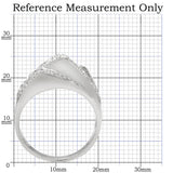 TS018 - Rhodium 925 Sterling Silver Ring with AAA Grade CZ  in Clear - Alamode