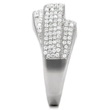 TS018 - Rhodium 925 Sterling Silver Ring with AAA Grade CZ in Clear - Alamode - Flyclothing LLC