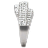 TS018 - Rhodium 925 Sterling Silver Ring with AAA Grade CZ in Clear - Alamode - Flyclothing LLC