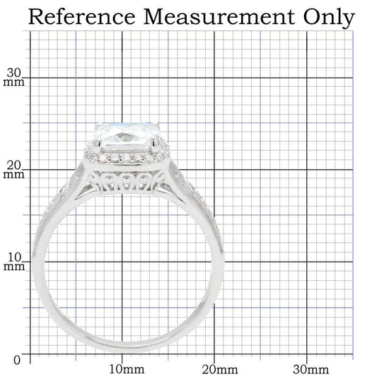 TS019 - Rhodium 925 Sterling Silver Ring with AAA Grade CZ in Clear - Alamode - Flyclothing LLC