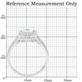 TS019 - Rhodium 925 Sterling Silver Ring with AAA Grade CZ  in Clear - Alamode