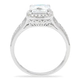 TS019 - Rhodium 925 Sterling Silver Ring with AAA Grade CZ in Clear - Alamode - Flyclothing LLC