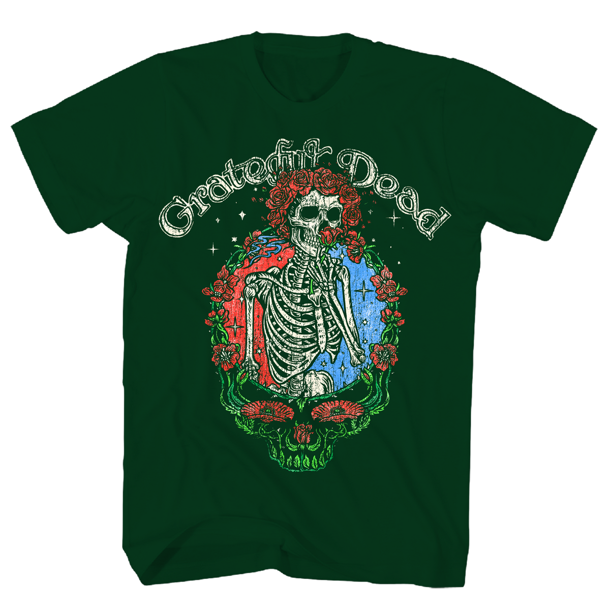 Grateful Dead Bertha Syf Floral Turf Green T-Shirt - GMerch - Flyclothing LLC