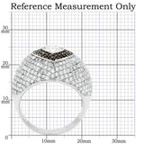 TS022 - Rhodium + Ruthenium 925 Sterling Silver Ring with AAA Grade CZ in Brown - Alamode - Flyclothing LLC