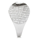 TS022 - Rhodium + Ruthenium 925 Sterling Silver Ring with AAA Grade CZ in Brown - Alamode - Flyclothing LLC