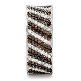 TS023 - Rhodium + Ruthenium 925 Sterling Silver Ring with AAA Grade CZ in Brown - Alamode - Flyclothing LLC