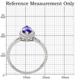 TS024 - Rhodium 925 Sterling Silver Ring with AAA Grade CZ  in Tanzanite - Alamode