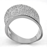 TS027 - Rhodium 925 Sterling Silver Ring with AAA Grade CZ in Clear - Alamode - Flyclothing LLC