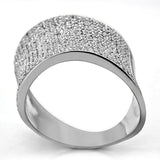 TS027 - Rhodium 925 Sterling Silver Ring with AAA Grade CZ  in Clear - Alamode