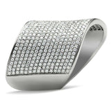TS027 - Rhodium 925 Sterling Silver Ring with AAA Grade CZ in Clear - Alamode - Flyclothing LLC