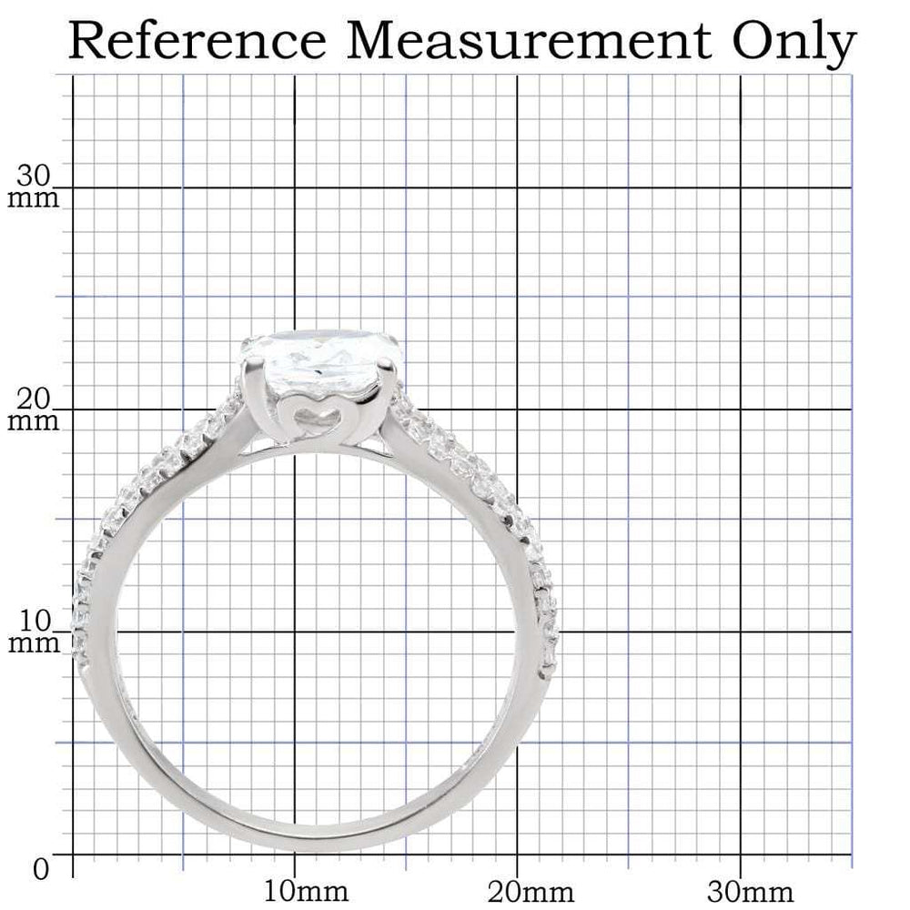 TS029 - Rhodium 925 Sterling Silver Ring with AAA Grade CZ in Clear - Alamode - Flyclothing LLC
