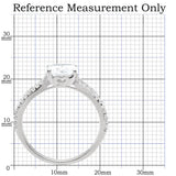 TS029 - Rhodium 925 Sterling Silver Ring with AAA Grade CZ  in Clear