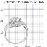TS031 - Rhodium 925 Sterling Silver Ring with AAA Grade CZ in Brown - Alamode - Flyclothing LLC