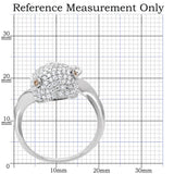 TS031 - Rhodium 925 Sterling Silver Ring with AAA Grade CZ  in Brown - Alamode