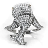 TS031 - Rhodium 925 Sterling Silver Ring with AAA Grade CZ in Brown - Alamode - Flyclothing LLC