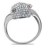 TS031 - Rhodium 925 Sterling Silver Ring with AAA Grade CZ in Brown - Alamode - Flyclothing LLC