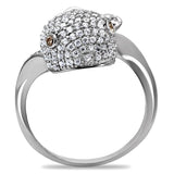 TS031 - Rhodium 925 Sterling Silver Ring with AAA Grade CZ  in Brown - Alamode