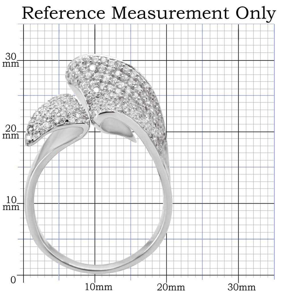 TS032 - Rhodium 925 Sterling Silver Ring with AAA Grade CZ in Clear - Alamode - Flyclothing LLC