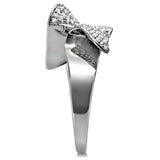 TS032 - Rhodium 925 Sterling Silver Ring with AAA Grade CZ in Clear - Alamode - Flyclothing LLC