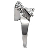 TS032 - Rhodium 925 Sterling Silver Ring with AAA Grade CZ in Clear - Alamode - Flyclothing LLC