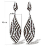 TS033 - Rhodium 925 Sterling Silver Earrings with Assorted in Brown - Alamode - Flyclothing LLC