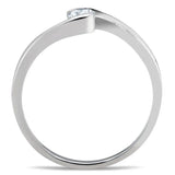 TS041 - Rhodium 925 Sterling Silver Ring with AAA Grade CZ in Clear - Alamode - Flyclothing LLC