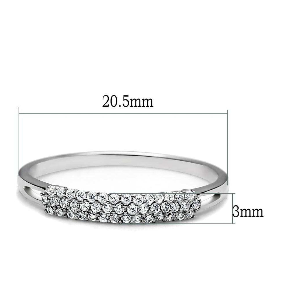 TS043 - Rhodium 925 Sterling Silver Ring with AAA Grade CZ in Clear - Alamode - Flyclothing LLC
