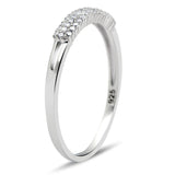 TS043 - Rhodium 925 Sterling Silver Ring with AAA Grade CZ  in Clear - Alamode